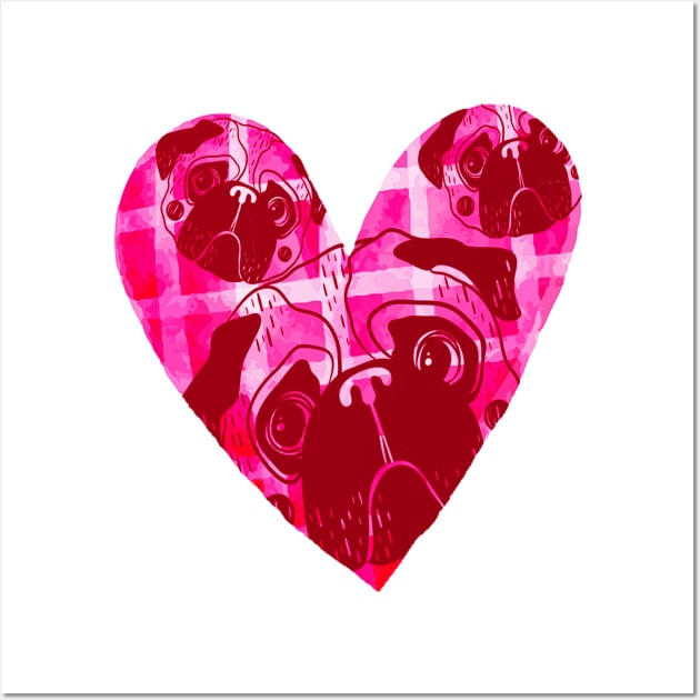 Heart Of A Pug Wall Art by Sunil Belidon